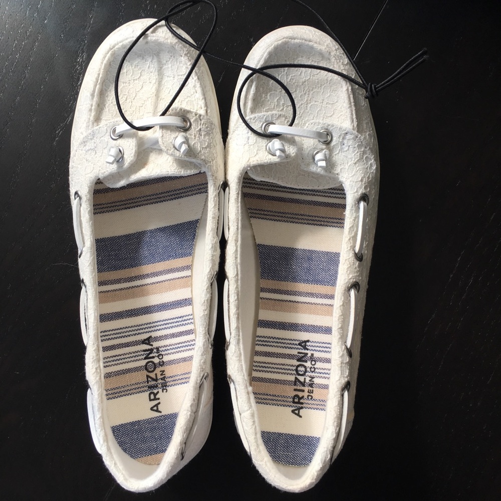 Arizona White Lace Slip On Shoes